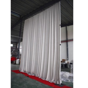 Kits de rideaux portables en aluminium argenté, support de toile de fond en velours avec taille réglable pour mariage et fête - Product Image 2
