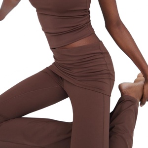 Pantalones de Yoga Largos hasta el Suelo, Cómodos, de Estilo Casual, de Poliamida Elástica, Ajustados y Acampanados para Mujer, Venta al Por Mayor - Product Image 3