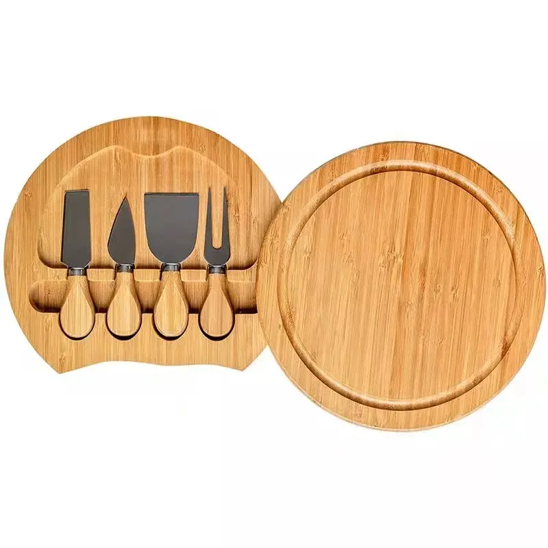 Hot Sales Cheese Cutting Board Set Bamboo Cheese Board With Stainless Knife