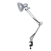 Lampe de bureau pliable colorée à bras long et pince pour nail art, lampe de travail et de lecture à bras articulé réglable sans ampoule