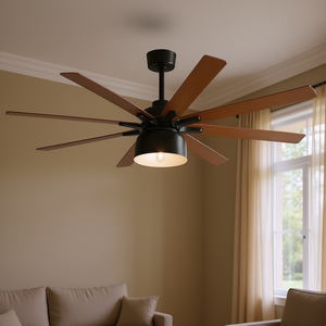 Ventilateur de plafond 66 pouces, 8 pales, moteur DC, télécommande, lumière, usage domestique - Product Image 2