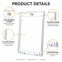 Porte-cartes magnétique fin en plastique rigide pour cartes à collectionner, porte-cartes magnétique One Touch 35pt ultra fin
