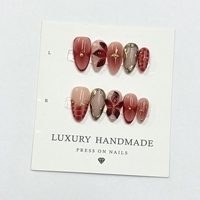 Vente en gros de faux ongles en acrylique 100% peints à la main, de haute qualité, avec colle, magnifiques, luxueux, couvrants, 3D, design personnalisé