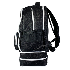 Lấp lánh cổ vũ Ba lô cho tuổi khác nhau cô gái Cổ Vũ và khiêu vũ Ba lô màu đen cheerlead túi với Rhinestones Logo - Product Image 4