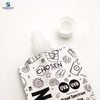 Sachets d'échantillons de sac de recharge cosmétique imprimé personnalisé avec pochette d'emballage de bec de lotion solaire pour cosmétique