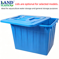 Bac à eau rectangulaire en HDPE de qualité alimentaire, écologique, avec roues et valve de vidange, options multi-tailles durables pour usage industriel