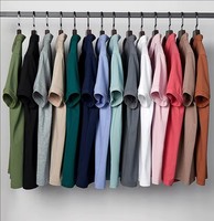 T-shirt Homme Personnalisé à Col Rond en Soie/Coton, Imprimé avec Logo au Dos, Coupe Droite Décontractée, Anti-Plis, Respirant, Haute Qualité