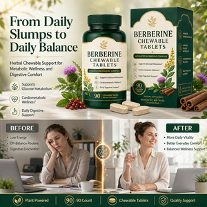 Private Label Berberin Kautabletten 3-in-1 Berberin-Mariendistel Herz-Leber-Metabolismus Verdauungs-Gesundheits-Nahrungsergänzungsmittel - Product Image 3