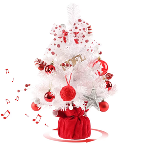Ornamen kotak musik gantung putih Mini, lampu Led dekorasi Natal pohon Natal untuk rumah - Product Image 5
