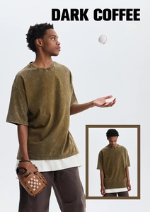 เสื้อยืดโอเวอร์ไซส์ผ้าคอตตอนเนื้อหนัก 260GSM แบบวินเทจสไตล์สตรีทแวร์  สำหรับผู้ชาย  รับผลิตเสื้อยืดเปล่าแบบขายส่ง - Product Image 4
