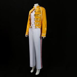 Nữ Hoàng cosplay trang phục cho unisex Freddie thủy ngân lấy cảm hứng từ màu vàng da áo khoác quần Halloween lễ hội trang Phục Nữ Hoàng chì - Product Image 4