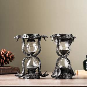 XinZhiRun gothique serpent sablier 6in 15min, noir Vintage sablier mythique bureau décor Statue cadeau - Product Image 5