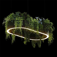 Lustre LED circulaire ovale vert pour plantes, luminaire décoratif pour salon, chambre, salle à manger, bureau à domicile