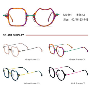 Nuovo acetato Mix di titanio occhiali geometrici speciali occhiali da vista per tutti i viso di alta qualità occhiali ottici di lusso - Product Image 2