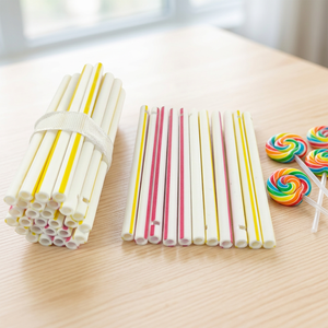 Colorful Plastic PP Lollipop <b>Sticks</b> Round Disposable with One Hole Two Holes for <b>Candy</b> Packaging 70mm 75mm 80mm - Product Image 1