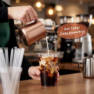 Gobelets jetables en plastique transparent de 16 oz avec couvercles et pailles pour boissons froides, sans BPA - Product Image 4