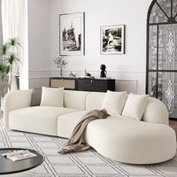 Eponge à deux places pour intérieur moderne confort salon en L décor incurvé design hôtels 3-4 places boucle blanche tissu sectionnel