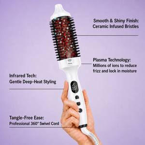 45mm Plasma Hot Comb Professional Fast Heating Dual PTC <b>Hair</b> Curler <b>Brush</b> 450F Infrared Thermal Round <b>Brush</b> Sample Available - Product Image 3
