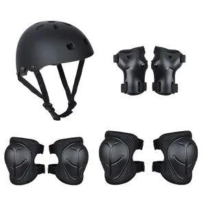 Atacado engrenagem da bicicleta conjunto capacete-Amazon ebay capacete de proteção para crianças, barato, crianças, 7 peças, elástico, abs, cobertura externa, equipamento de proteção para andar de bicicleta