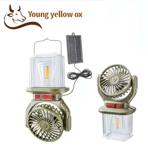 HB-F718C <b>Solar</b> Camping <b>Lantern</b> Fan LED <b>Light</b> 5V 10W Plastic Multi-Function Outdoor Emergency Lamp - Product Image 3