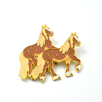 Pas de fabricant quantité minimale de commande niveau de haute qualité épinglettes de cheval épinglette de dessin animé/épinglette ronde en émail personnalisé