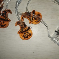 Batteriebetriebene Wasserdichte Halloween-Kürbis-Hexenhut LED-Lichterkette Jack-O'-Lantern Feenlichter Feiertagsdekoration für Zuhause