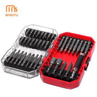 Jeu de 37 embouts de tournevis multi-embouts pour visseuse à chocs, embouts de perceuse professionnels en acier assortis finition chromée, acétate