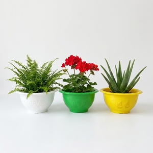 Fabricant vérifié, pots en plastique de style asiatique classique, pots Feng Shui colorés pour plantes d'intérieur et d'extérieur - Product Image 1