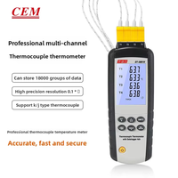 Thermomètre à thermocouple à quatre canaux CEM, enregistreur USB, instrument d'inspection de la température DT-3891G, Chine continentale