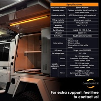 GNSOURCE 10-16V Lampu Penanda Samping LED 2-Switch Dimmable 3m Amber/Putih Sekrup/Klip untuk Camper/Kanopi/Truk/Kendaraan 4x4 360LM