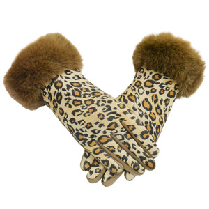 New Design Fashion Leopard Print Fleece-Lined Touchscreen Winter Women <strong>Warm</strong> <strong>Gloves</strong> - Product Image 2