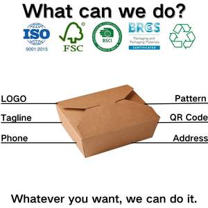Cajas de Comida para Llevar de Diseño Personalizado de Xiamen, Cajas de Comida Marrones para Llevar, Caja de Papel Kraft para Llevar, Apta para Microondas y Refrigerador - Product Image 6