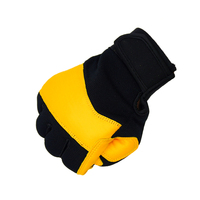 Gants de cyclisme HAIYI Premium en cuir de mouton, à doigts entiers, respirants, extensibles, antidérapants, avec sangle de poignet réglable et boucle