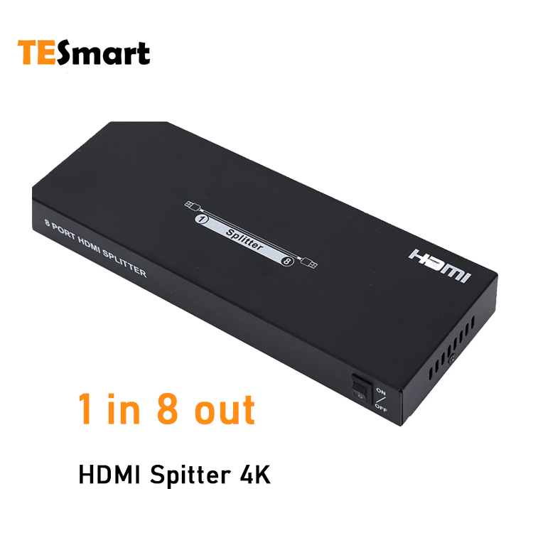 TESmart 8 Port distribütörü Video anahtarı kutusu 1080P 3D 60Hz 30Hz TV projektör için 1x8 1 8 out 4K HDMI dağıtıcı