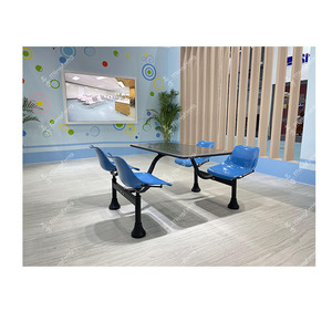 Restaurant &amp; Hotel Supplies Furniture Restaurant <strong>Tables</strong> and Chairs Set 4-seat School <strong>Canteen</strong> Steel <strong>Tables</strong> and Chairs - Product Image 1