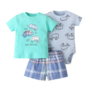Ensemble de vêtements pour bébé garçon de 6 à 24 mois, short, chemise, barboteuse, 3 pièces, vêtements d'été - Product Image 3