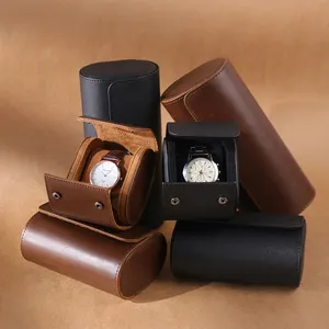 OJR 도매 시계 여행 케이스 1/2/3 슬롯 caja 파라 reloj 사용자 정의 휴대용 럭셔리 시계 롤 가죽 시계 저장 상자