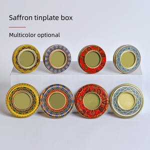 Saffron tinplate hộp bán buôn rỗng vòng kim loại RTS 7.5*2cm thực phẩm nghệ tây bao bì Giang Tây F1 kim loại tin với cửa sổ 6 inch - Product Image 2
