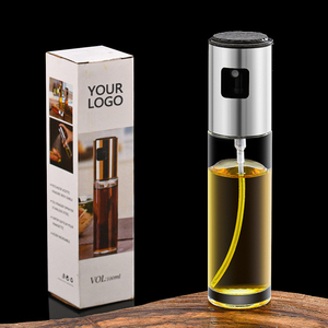 Lot de 2/3 vaporisateurs d'huile élégants de qualité supérieure en verre et acier inoxydable, capacité de 200 ml, design conique argenté - Product Image 5