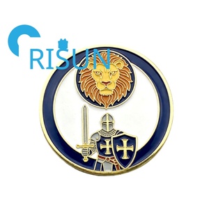 Pièces de monnaie de défi personnalisées Lion du Jodeau, en métal émaillé 3D, motif animalier, souvenir chrétien, vente en gros - Product Image 4