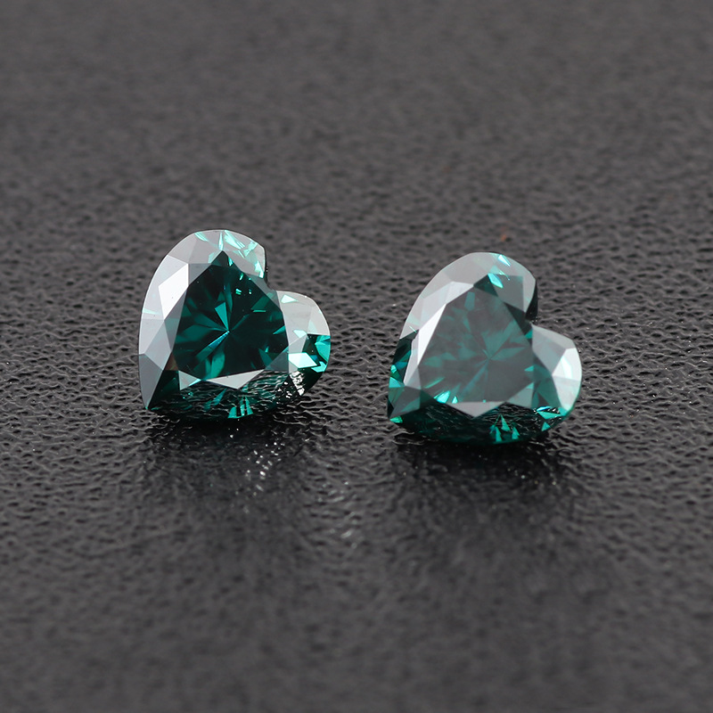 DIY темно-зеленый Муассанит в форме сердца 6,5 мм-10 мм VVS1 GRA Moissanite в форме сердца, рассыпчатый Муассанит, оптовая продажа с завода
