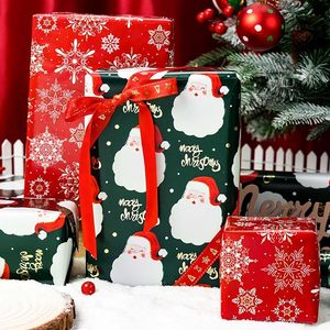 Christmas Wrapping <b>Paper</b> Drak Green Double Side Wrapping <b>Paper</b> Santa Claus Snowflake <b>Pattern</b> Christmas <b>pattern</b> wrapping <b>paper</b> - Product Image 1