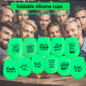 Портативные многоразовые силиконовые бокалы для вина - Product Image 1