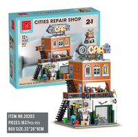 Série XMORK City, 1637 pièces, 2 en 1, atelier de réparation automobile, blocs de construction en plastique ABS, briques d'architecture DIY, jouets éducatifs, à partir de 14 ans