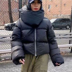 Moda invierno Puff abrigo Color sólido manga cuello alto diseño Streetwear Casual Streetwear mujer abrigo - Product Image 3