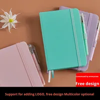 Agenda/Journal en cuir relié A6 avec bande élastique, cadeau personnalisé, fournitures scolaires et de bureau