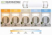 OEM/ODM Worbest Lampes de miroir LED modernes CCT réglables de 24 pouces pour salle de bain, finition nickel brossé, gradation Triac, ETL/cETL