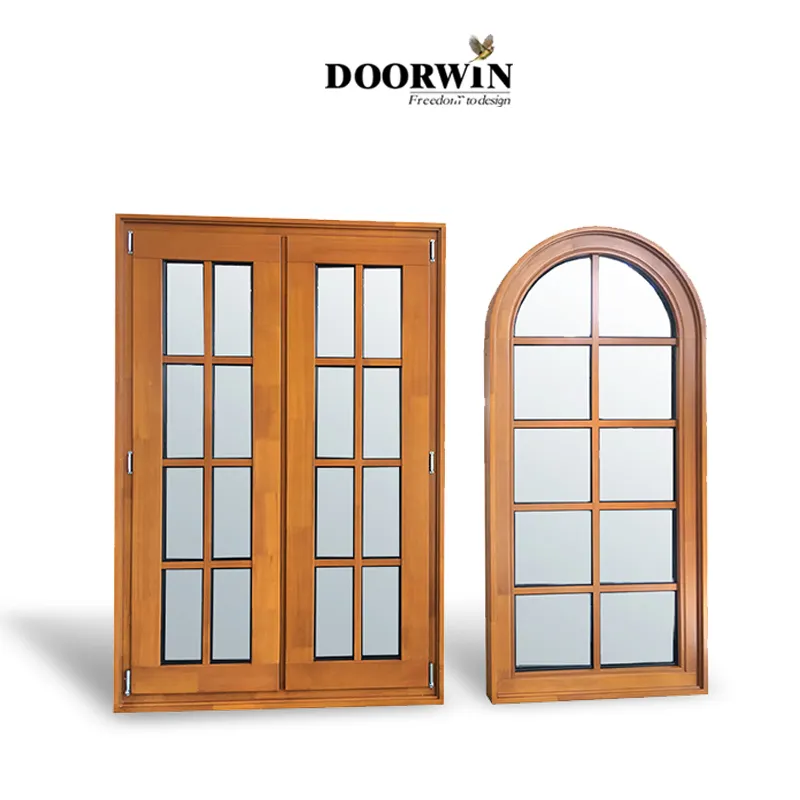 Diseño de puerta de parrilla para ventana de madera, ventanas de vidrio resistentes a impactos
