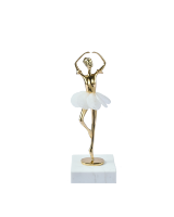 Sculpture de danseuse de ballet en métal de luxe avec accent floral en cristal pour la décoration de la maison, du bureau, du hall d'hôtel, usine OEM ODM