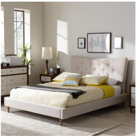 Lit double moderne en bois massif pour deux personnes, lits 2 places, meubles modernes